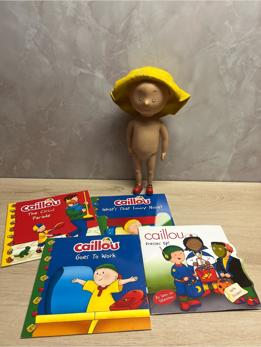 Vintage 1999 Caillou Doll & Book Lot